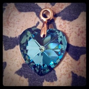 Blue & Black Heart Shaped Pendant "New"
